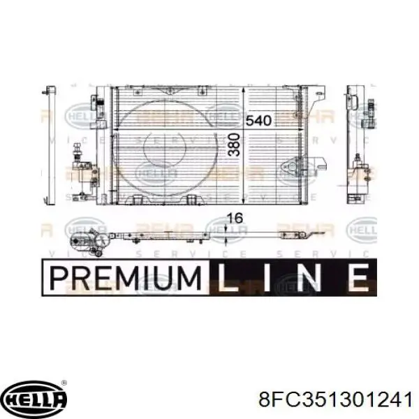 Радіатор кондиціонера 8FC351301241 HELLA