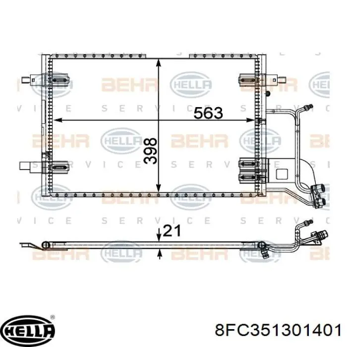 Радіатор кондиціонера 8FC351301401 HELLA