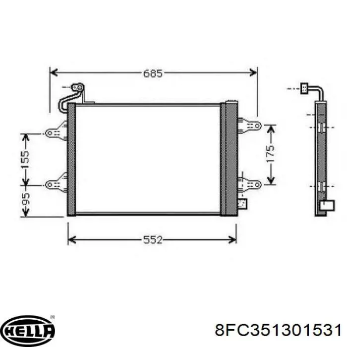 Купити 8FC351301531 HELLA Радіатор системи охолодження кондиціонера