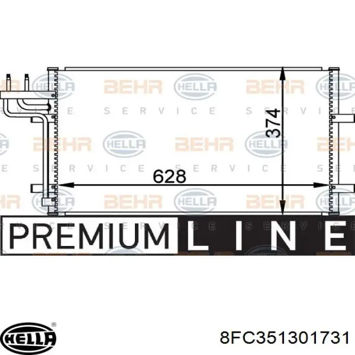 Конденсатор кондиціонера HELLA 8FC351301731 ціна, від 70.59 USD