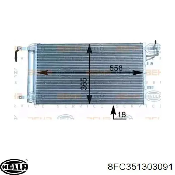 Радіатор кондиціонера 8FC351303091 HELLA