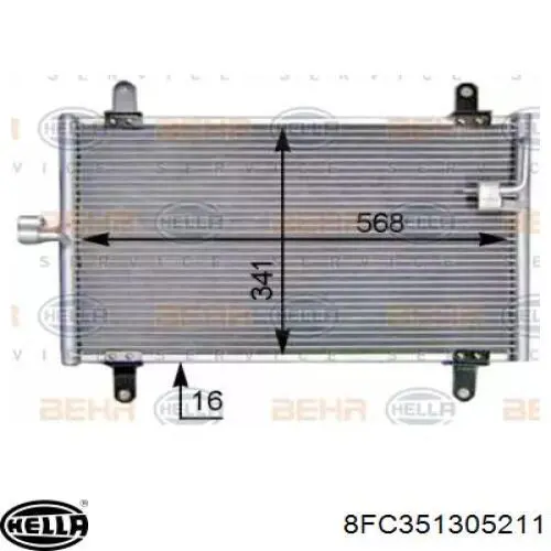 Радіатор кондиціонера 8FC351305211 HELLA