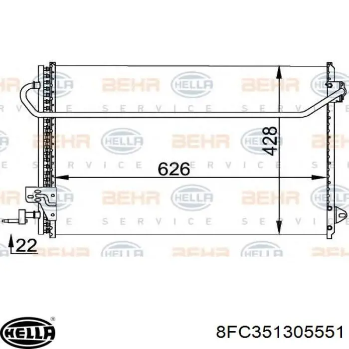 8FC351305551 HELLA радіатор кондиціонера