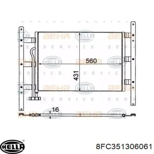 Радіатор кондиціонера 8FC351306061 HELLA