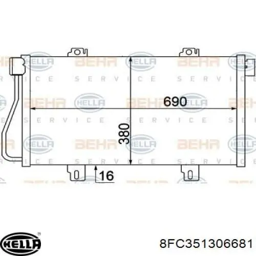 Радіатор кондиціонера 7701052120 Renault (RVI)