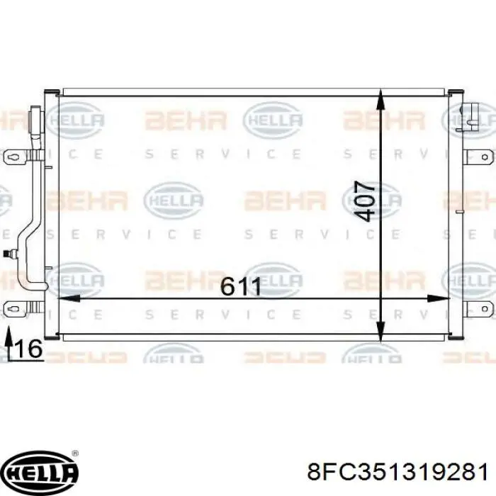 8FC351319281 HELLA радіатор кондиціонера