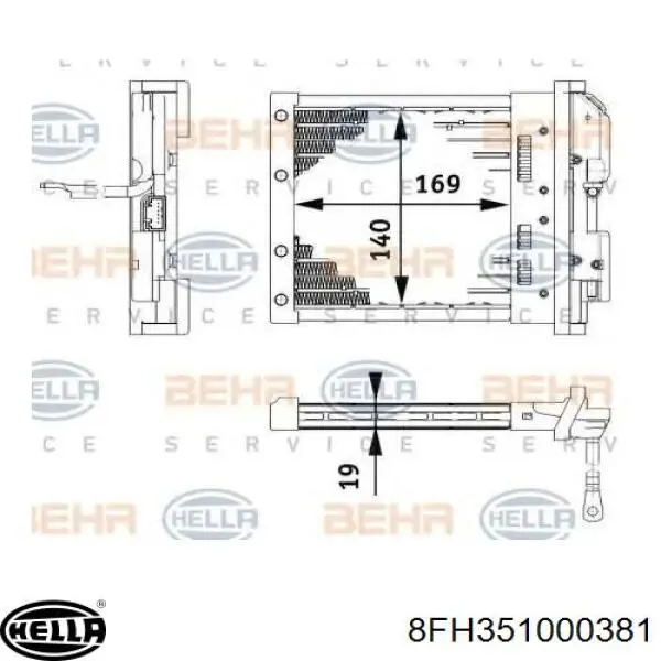 Радіатор пічки 8FH351000381 HELLA