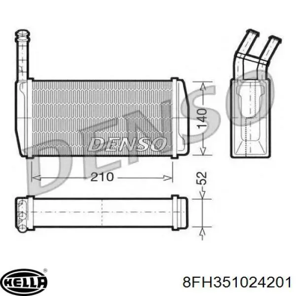E4RH18476AA Ford радіатор пічки (обігрівача)