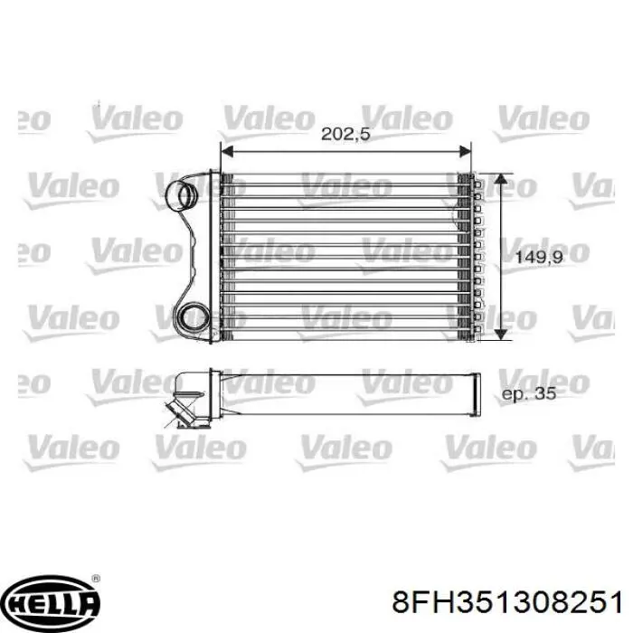 Радіатор пічки (обігрівача) 8FH351308251 HELLA