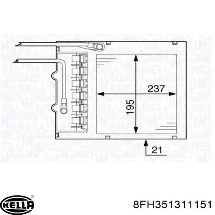 8FH351311151 HELLA радіатор пічки (обігрівача)
