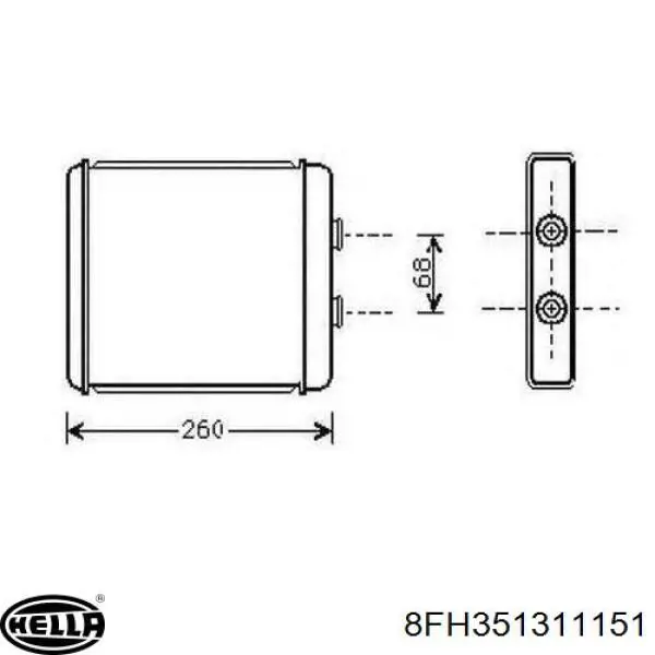 Радіатор пічки (обігрівача) HELLA 8FH351311151 ціна, від 205.58 USD