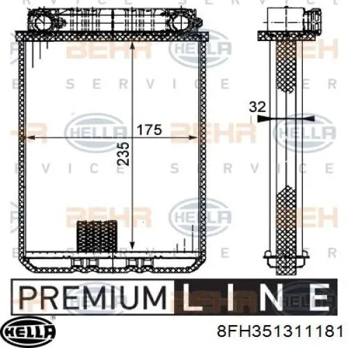 Радіатор пічки (обігрівача) 8FH351311181 HELLA