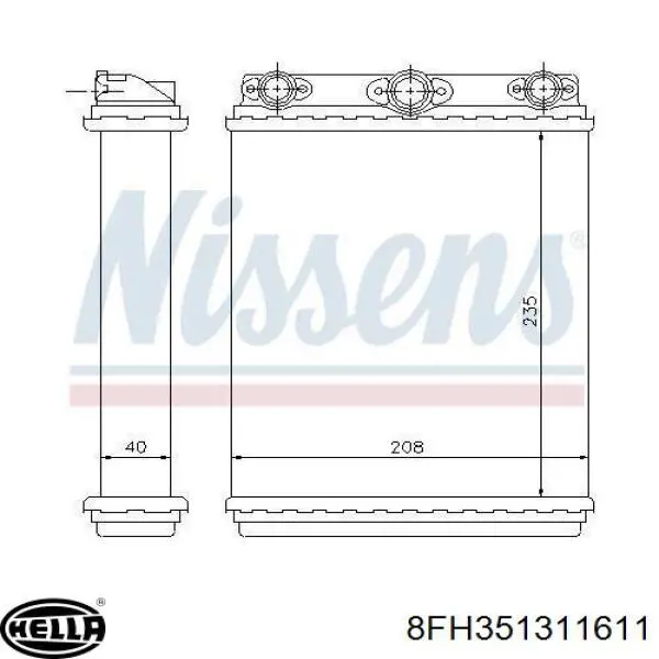 A0028353001 Mercedes Радіатор опалювача салону