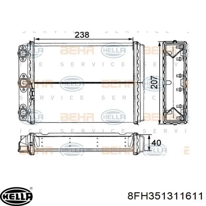 Радіатор пічки (обігрівача) A0028353001 Mercedes