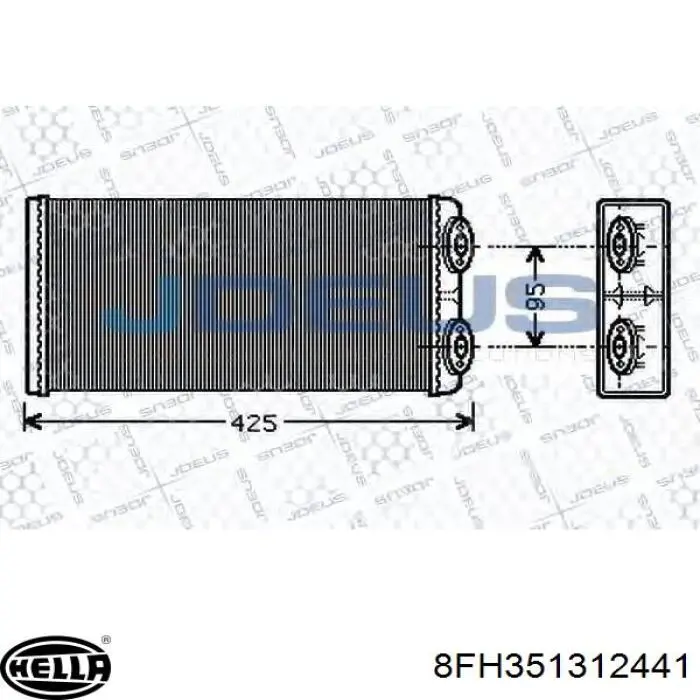 8FH351312441 HELLA радіатор пічки (обігрівача)