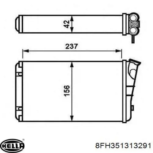 8FH351313291 HELLA Радіатор опалювача салону