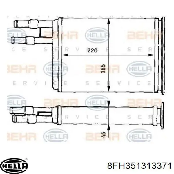 Радіатор пічки (обігрівача) 8FH351313371 HELLA