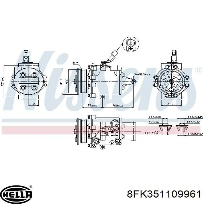 Компресор системи кондиціювання NRF 320125 ціна, від 136.81 USD