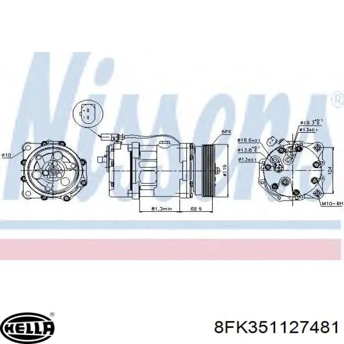 Компресор системи кондиціювання Polcar 9550KS4S ціна, від 99.18 USD
