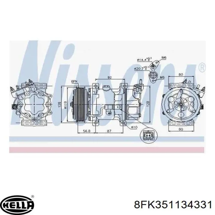 Насос кондиціонера Fiat/Alfa/Lancia 9655191680