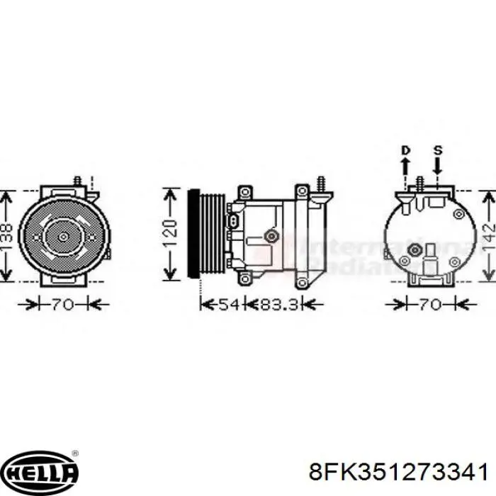 8FK351273341 HELLA компресор кондиціонера