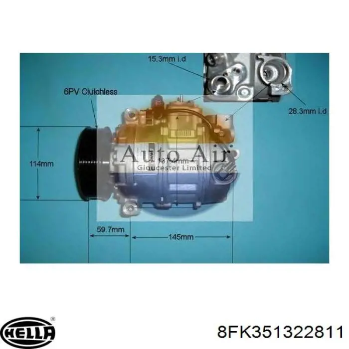 Компресор кондиціонера 7P0820803D Porsche