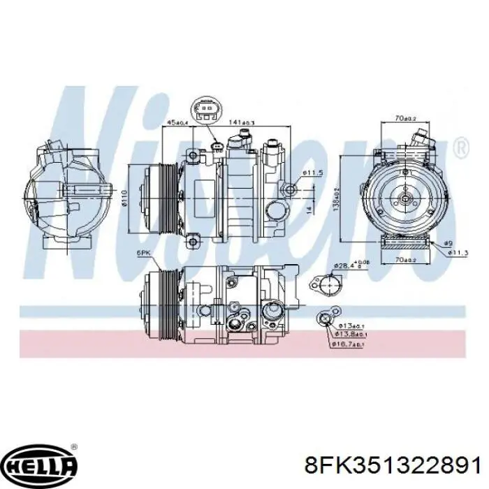 Компресор кондиціонера 4471804150 Mercedes