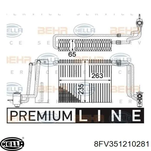 Випаровувач кондиціонера HELLA 8FV351210281 ціна, від 98.60 USD