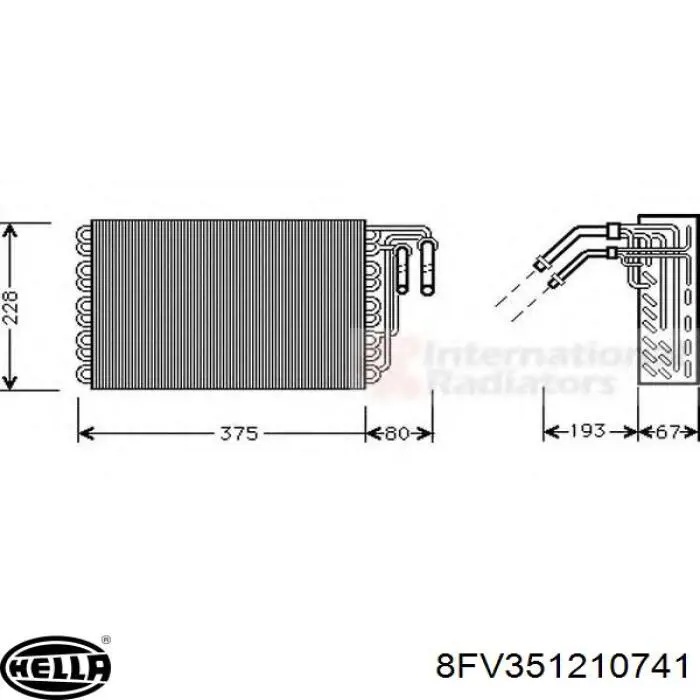 8FV351210741 HELLA радіатор кондиціонера салонний, випарник
