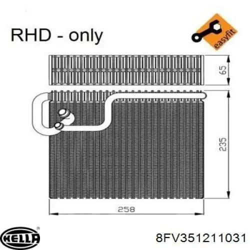 Випаровувач кондиціонера 642504 Hart
