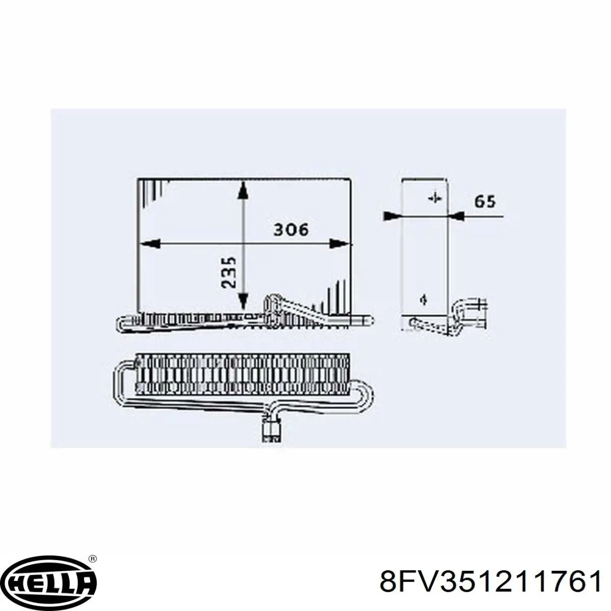 Купити 8FV351211761 HELLA Радіатор опалювача салону