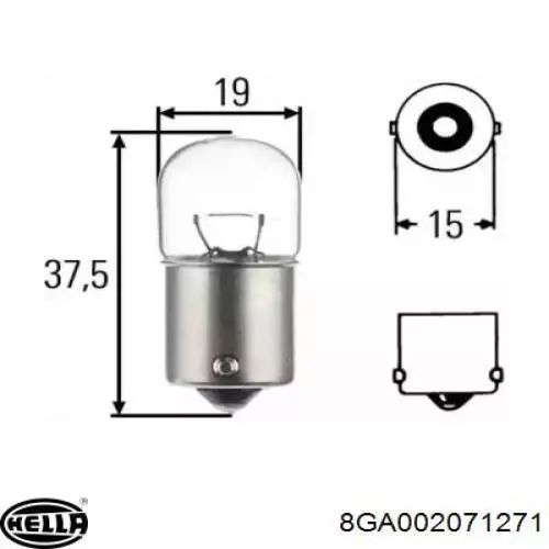 Лампочка 8GA002071271 HELLA