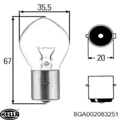 Купити 8GA002083251 HELLA Лампочки