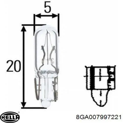 Купити 8GA007997221 HELLA Лампочки