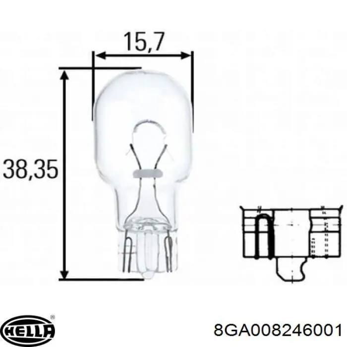 8GA008246001 HELLA лампочка