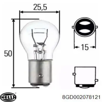 100% Bosch Bulb 1 Piece 12V 21/5W P21/5W LONGLIFE DAYTIME 1987302282