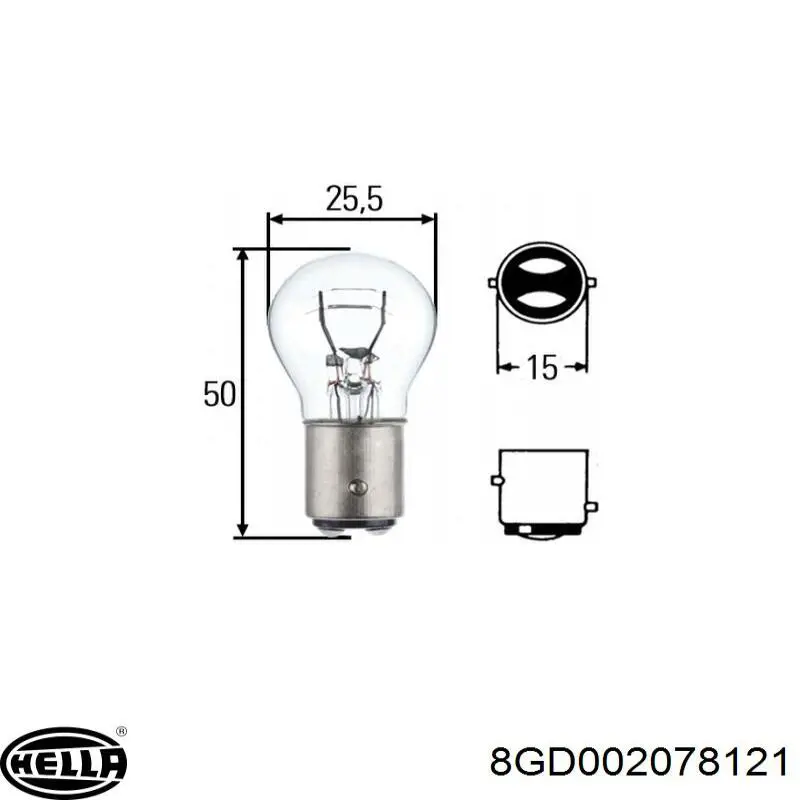 100% Bosch Bulb 1 Piece 12V 21/5W P21/5W LONGLIFE DAYTIME 1987302282