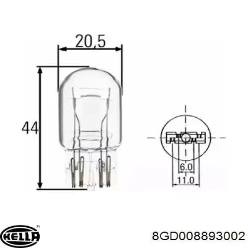 Лампочка 8GD008893002 HELLA