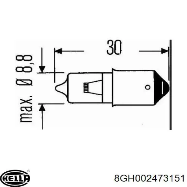 Лампочка 8GH002473151 HELLA