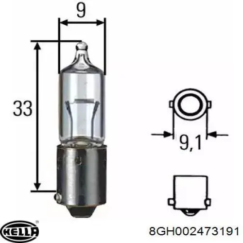 Купити 8GH002473191 HELLA Лампочка плафону освітлення салону/кабіни