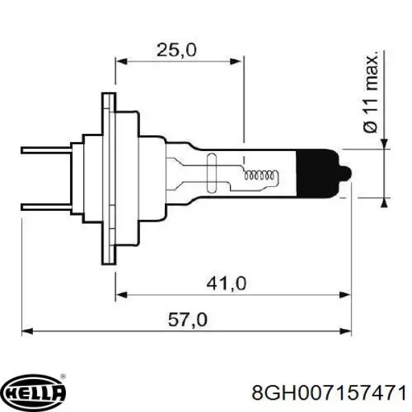 8GH007157471 HELLA Лампочка галогенна