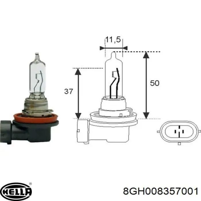 Лампочка галогенна 8GH008357001 HELLA