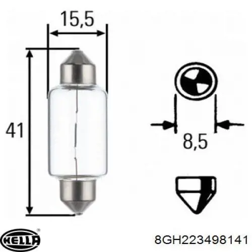 Лампочка галогенна 8GH223498141 HELLA
