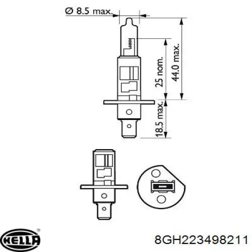 Купити 8GH223498211 HELLA Лампочка галогенна