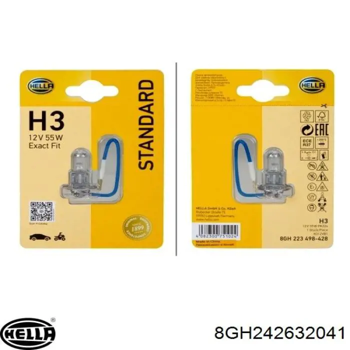 Лампочка галогенна HELLA 8GH242632041 ціна, від 1.73 USD