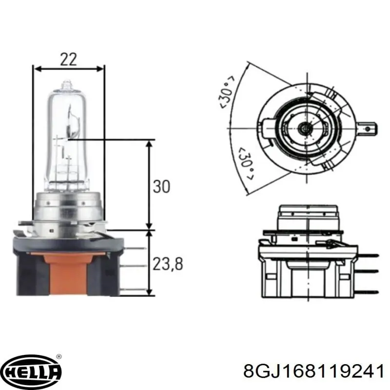 Лампочка галогенна HELLA 8GJ168119241 ціна, від 31.33 USD
