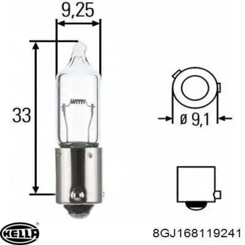 Купити 8GJ168119241 HELLA Лампочка галогенна