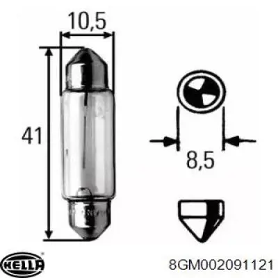 8GM002091121 HELLA Лампа автомобільна