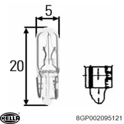 8GP002095121 HELLA Лампи контрольні (Ліхтарі контрольних ламп)