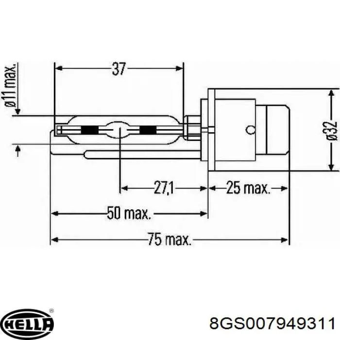 Лампочка ксеноновая EZD4S35W NTY